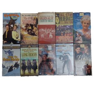 10 VHS Movie Lot Western Collection Blue Grass Country Music Vintage Long Riders